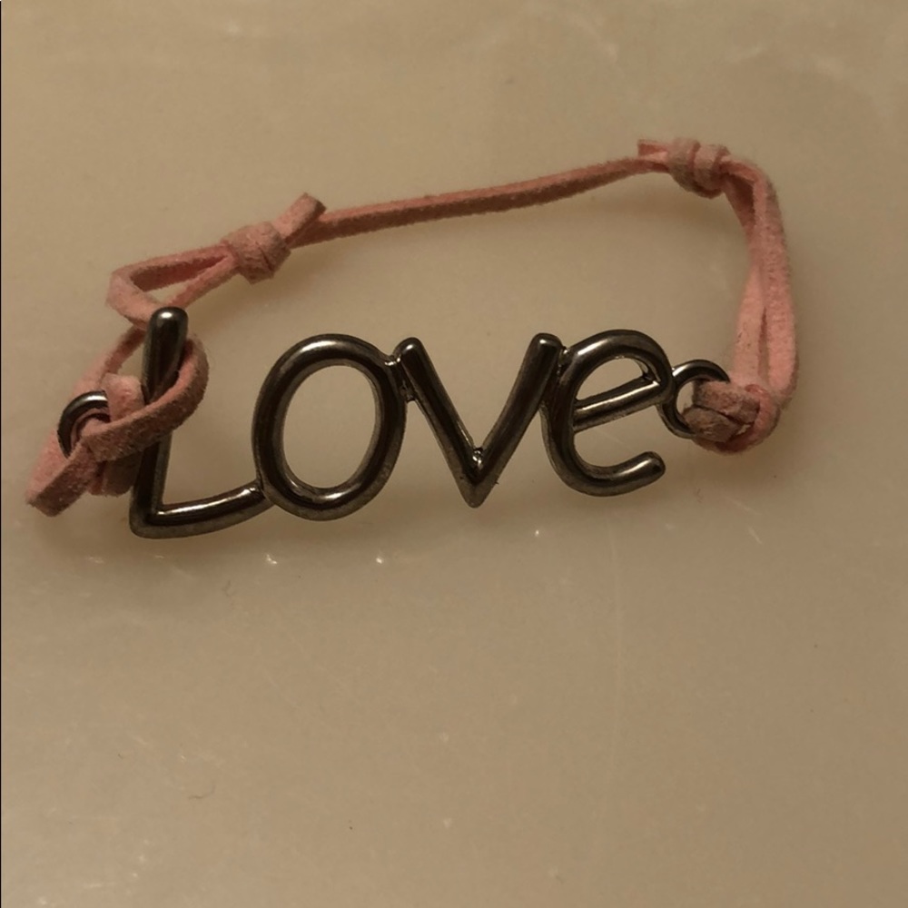 Pink and Silver love bracelet